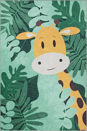 Artloop Çocuk Odası Halısı Minor Dekoratif Yeşil Halı AL 413